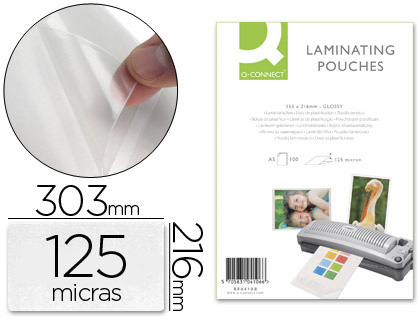 CJ100 fundas plastificar Q-Connect A4 125µ autoadhesivas